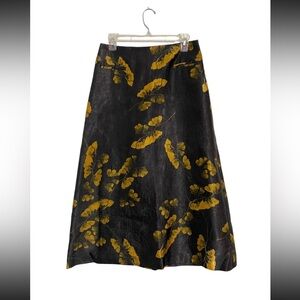 Brown and Gold Floral Skirt